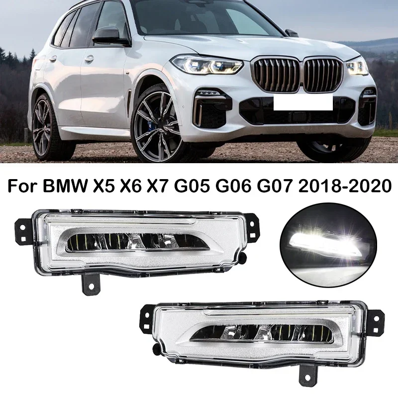 New！ For BMW X5 X6 X7 G05 G06 G07 2018 2019 2020 LED Car Front Bumper Daytime Running Light DRL Fog Light 63177406365 6317740636