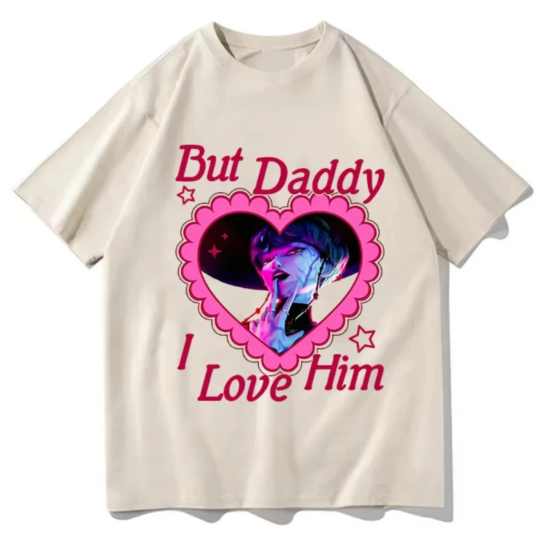 

KPop Demon Hunters Huntrix But Daddy I Love Him T-shirts Summer Cotton Short Sleeve Tshirts for Men's O-neck Women Tees Shirts