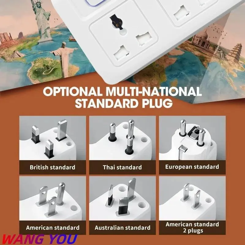 EU US UK Plug Universal listwa elektryczna Multitap AC oddzielny gniazdo ścienne sterujący z USB szybki ładowaniem przejściówka Adapter Multiprise