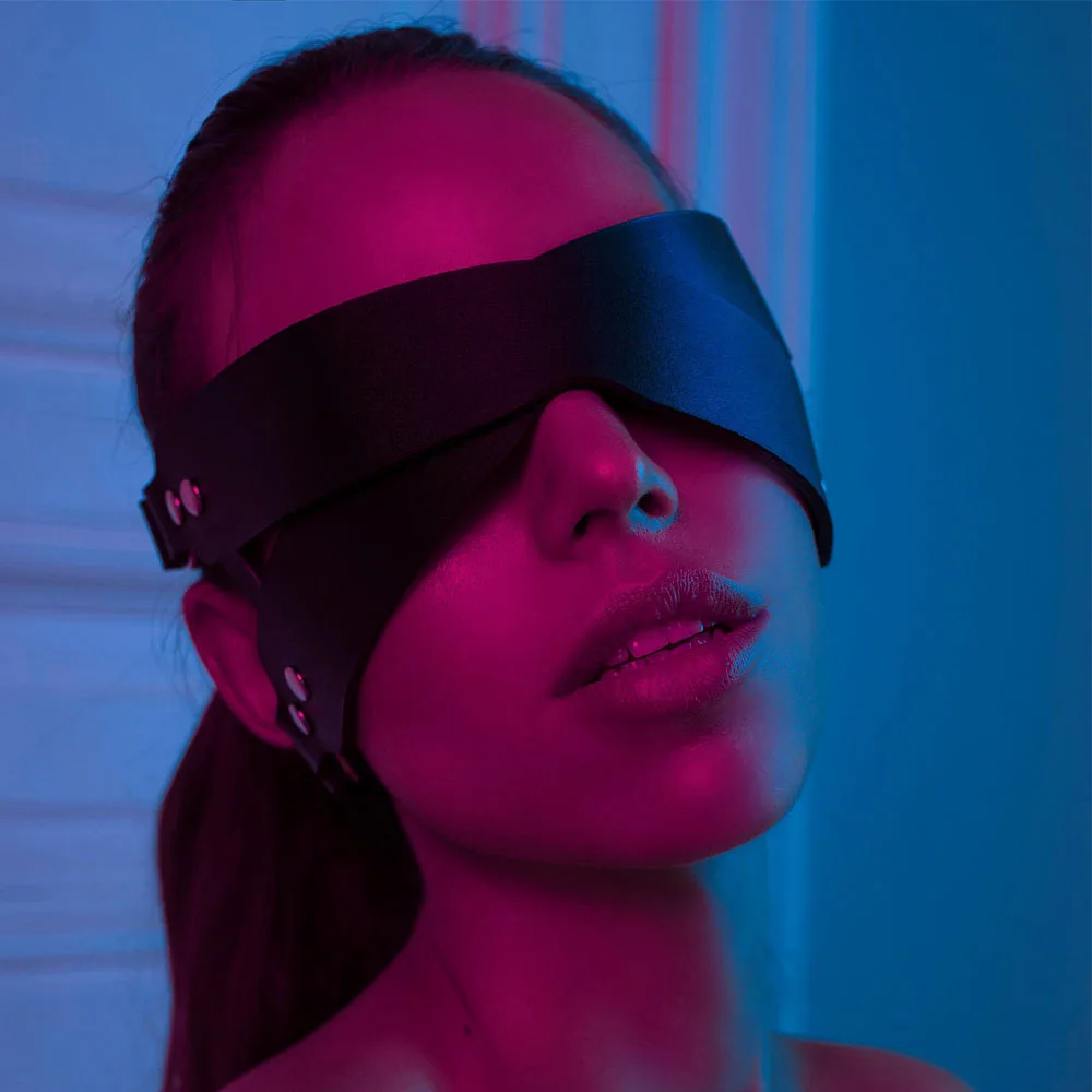 Bdsm Eye Mask Sex Bondage gioco per adulti coppie maschera per imbracatura in pelle costumi indossabili per donna uomo giocattoli Cosplay maschere