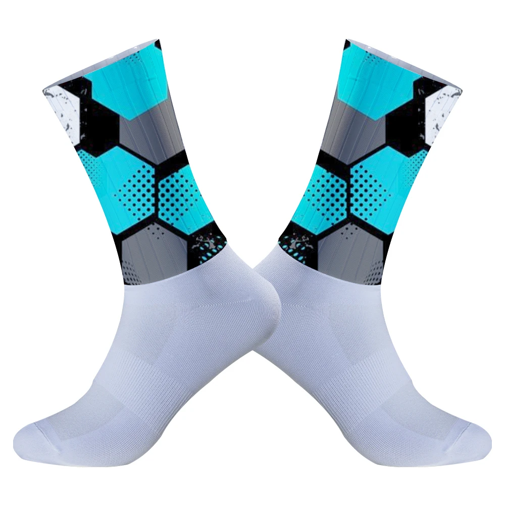 Team Anti Slip Seamless Silicone Running Sport Road Bike Sock 2024 New Summer Cycling Aero Socks