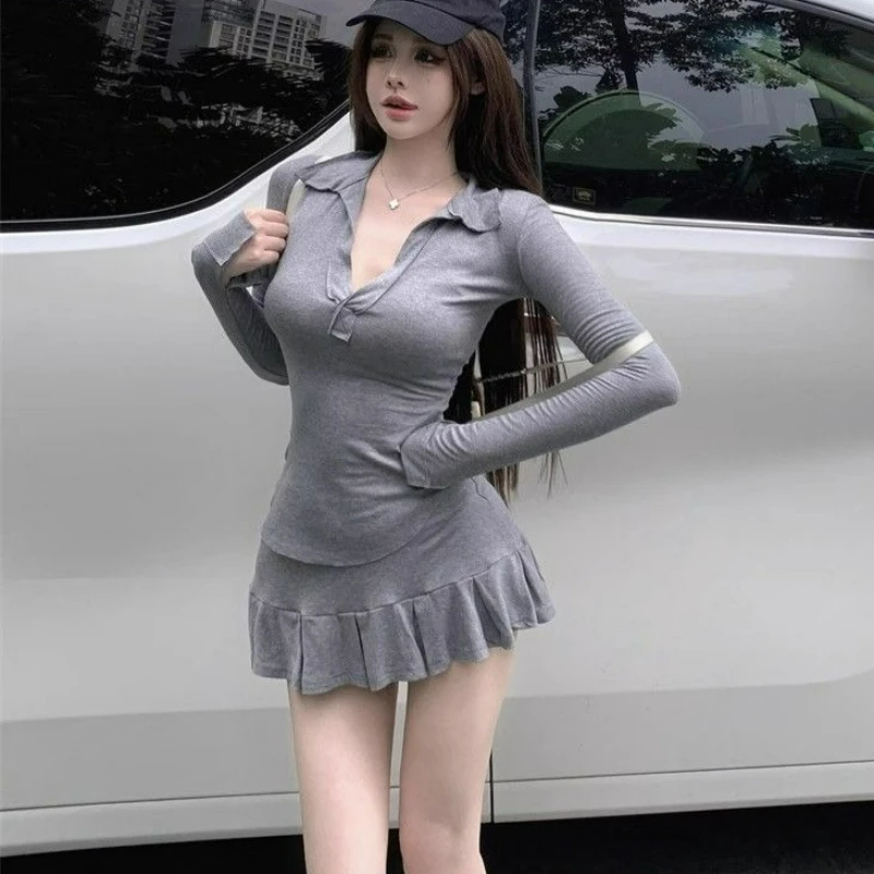 2026 Spring and Autumn New Style Fashionable Slim Fit Waist Bag and Hip Skirt Set Korean Version High-end Black Dress for Women