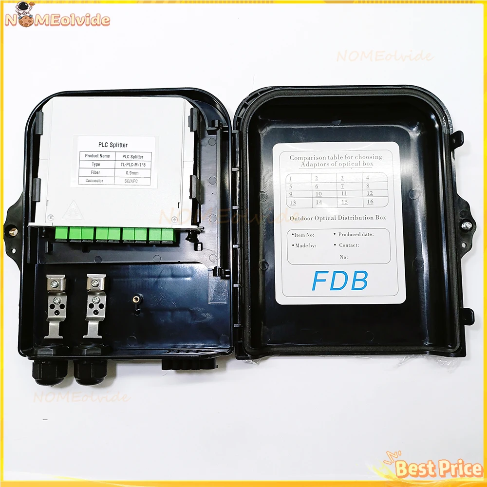 Fiber Optic Distribution Box Uncut Cable Port Outdoor 1:8 Splitter Box Cassette Distribution Box With APC/UPC Cassette Splitter