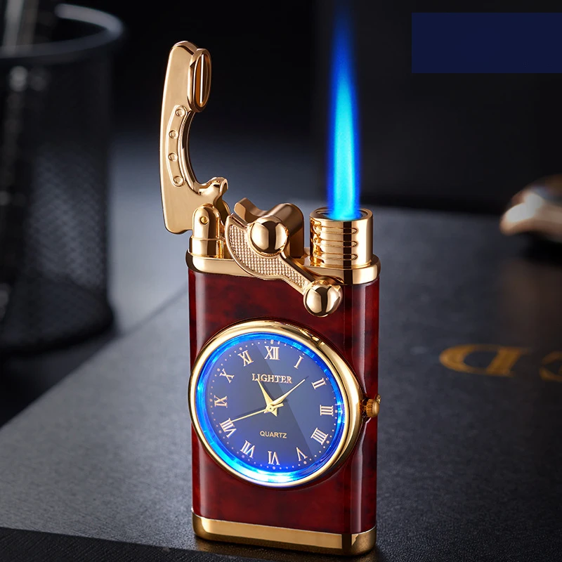 Unusual Metal Windproof Watch Lighters Mini Cigarette Cigar Lighter Butane Gas Lighter Gadgets For Men Gift Smoking Accessories