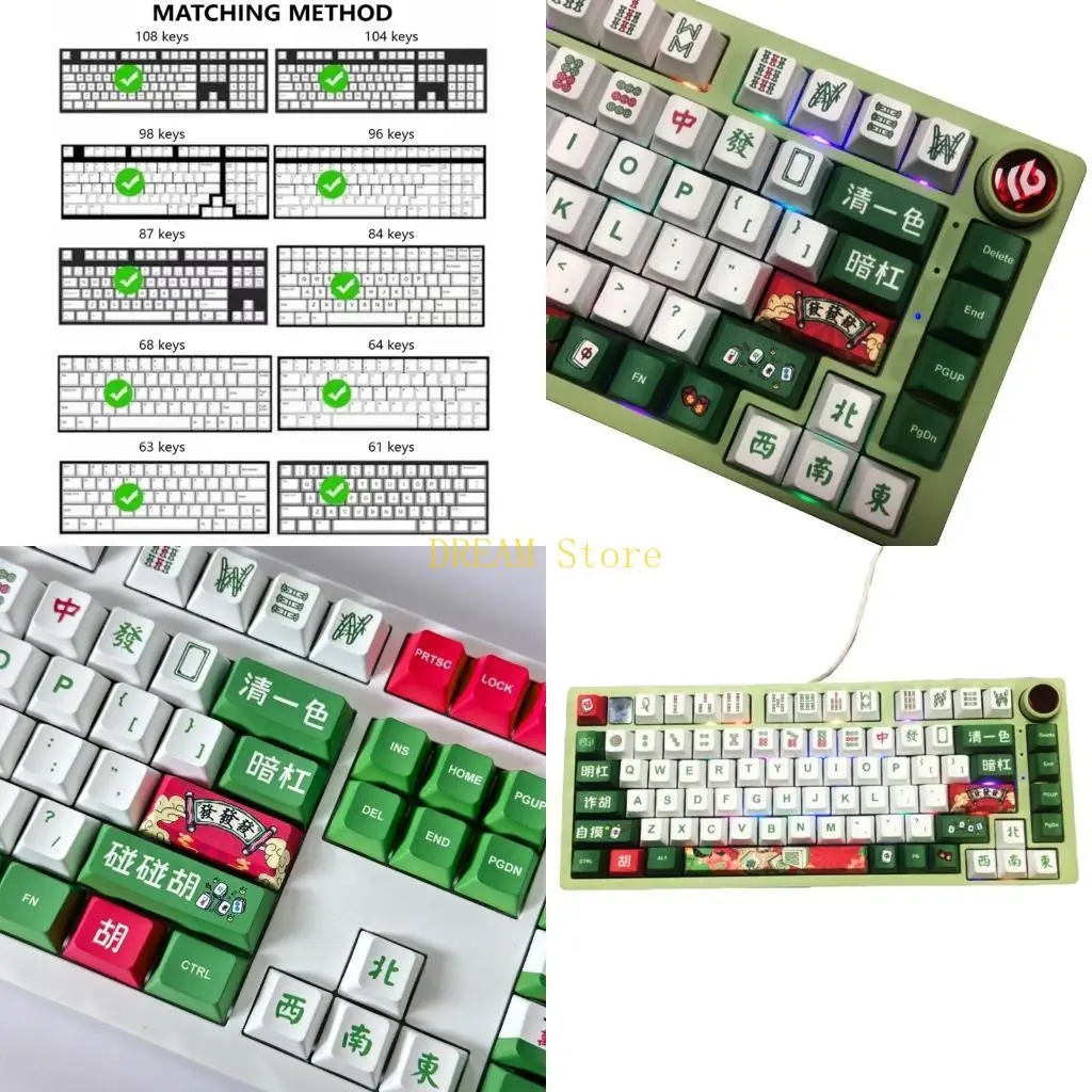 

Vibranted Mahjong Theme Keycap 125 Keycaps for Mechanical Keyboards Colored best sale
