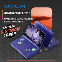 AMPOWN Retroid Pocket Flip2 Handheld Game Players 5.5'' AMOLED 1080P Android Portable Retro Video Game Player SD865 OLED WIFI6