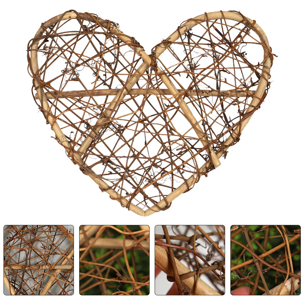 Rattan Decoration Vine Wreath Decorations Decorative Pendant DIY Rattern Woven Artware Craft Heart Shaped Natural