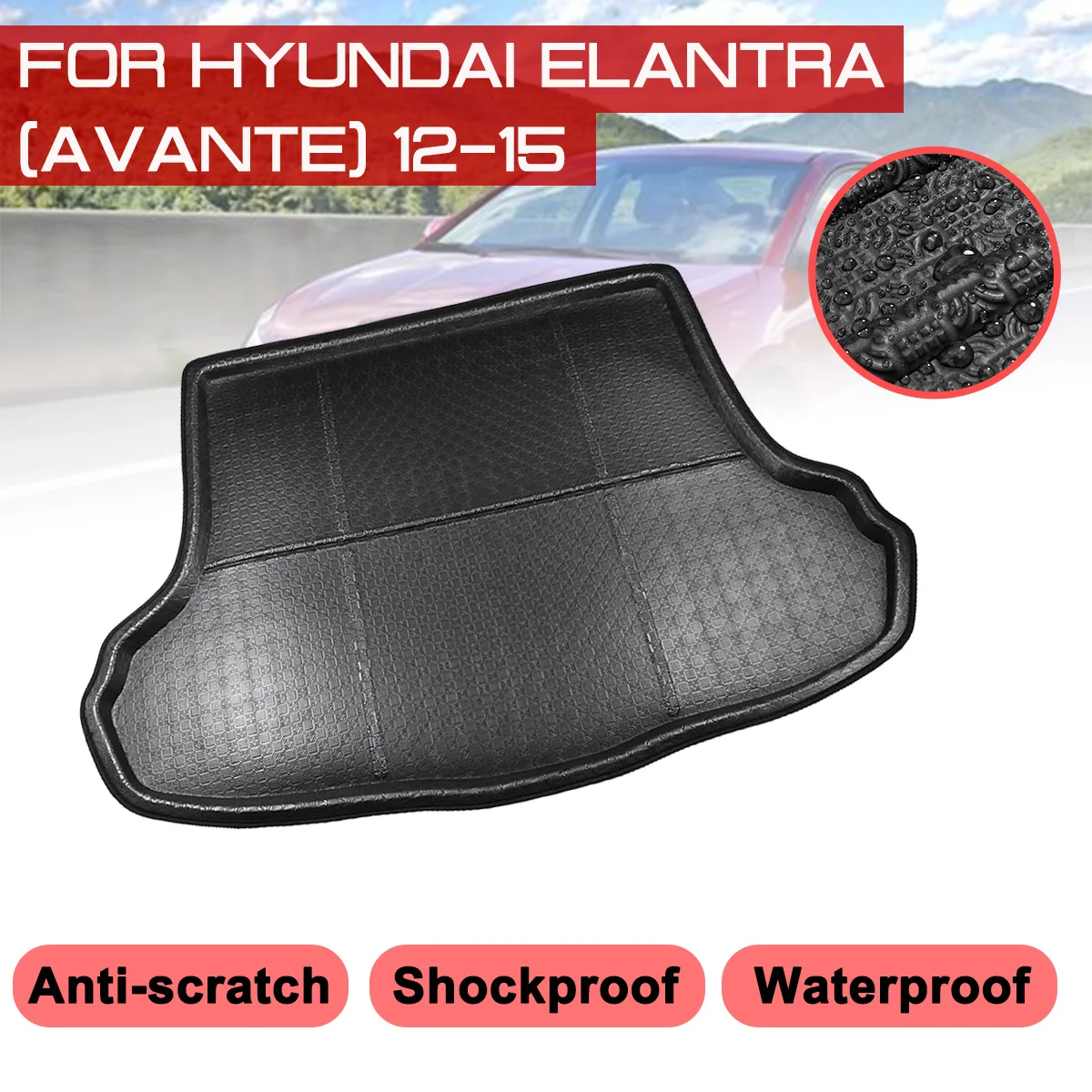 

For Hyundai Elantra Avante 2012 2013 2014 2015 Car Floor Mat Carpet Rear Trunk Anti-mud Cover