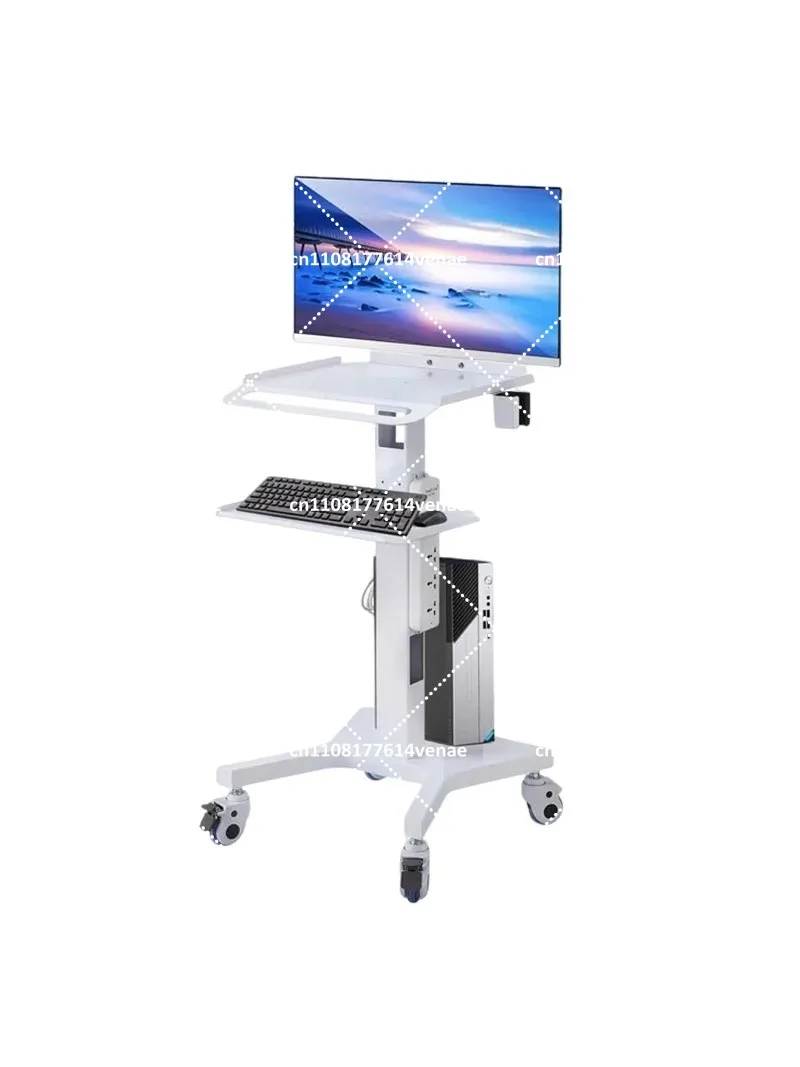 Medical Dental Scanner Cart with Laptop Holder, Silent Wheel Trolley for Clinic Hospital Lab Equipment