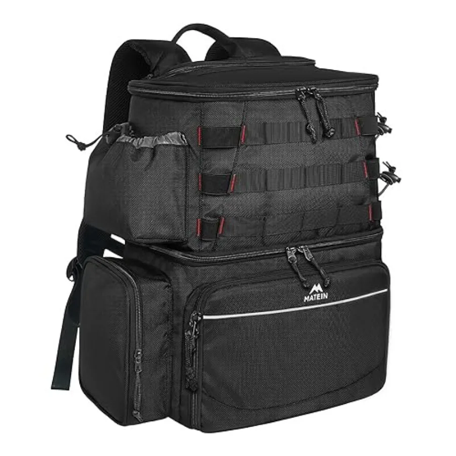 

MATEIN Fishing Backpack Water Resistant Fishing Tackle Box Bag with Rod Holders Cooler Gear Gifts for Men