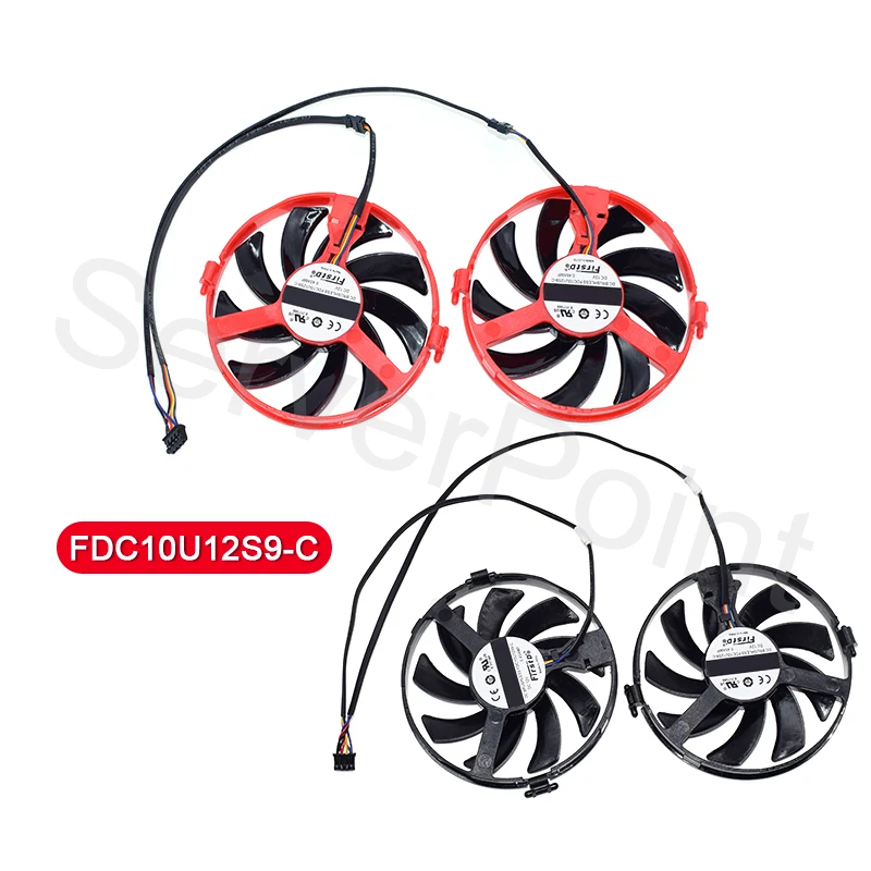 Well Tested Cooling Fans FDC10U12S9-C DC 12V 0.45A A Pair Cooler Fan Four Wires For XFX RX460 RX560 Graphics Card