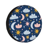 Cute Night Sky  14''-17''Car  Wheel Tire Cover Spare Covers Case Bag Soft Protector Pouch Waterproof Car Tyre Protector