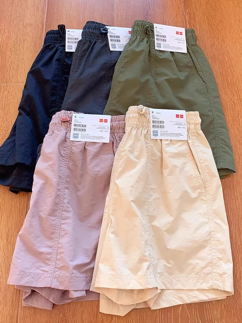 

Летние женские повседневные спортивные шорты 2025 года: тонкие, влагоотводящие, быстросохнущие, укороченные (до колена), с высокой талией, свободного кроя, в корейском стиле