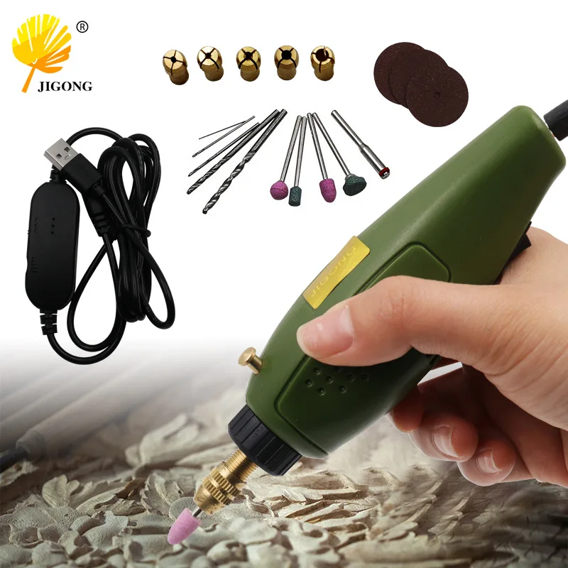 Electric grinder set, miniature jade engraving pen, drilling grinder polishing root wood carving Wenwan power tools