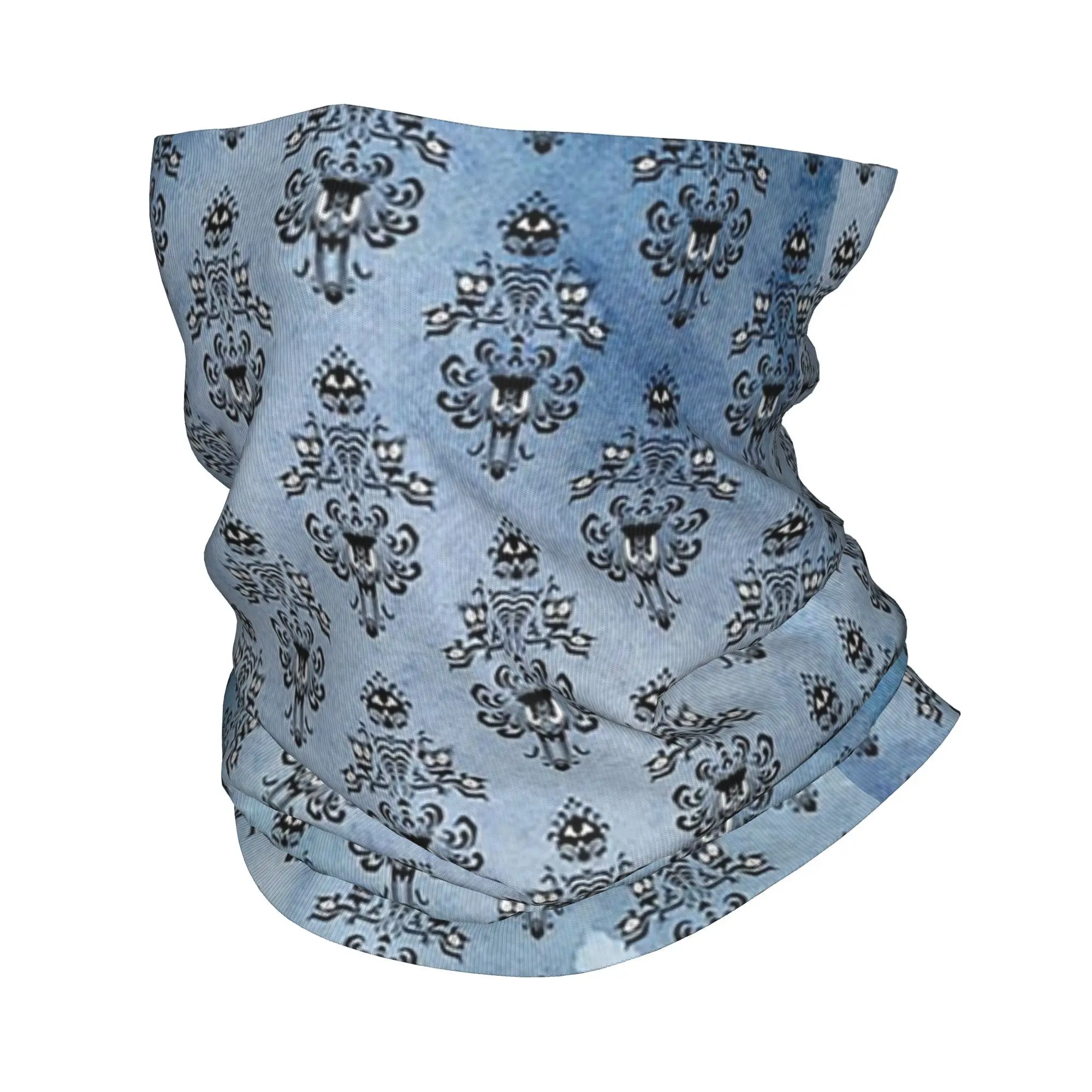 

Haunted Mansion Blue Watercolor Bandana Neck Cover Printed Wrap Mask Scarf Multifunction Headwear Riding For Men Women Adult