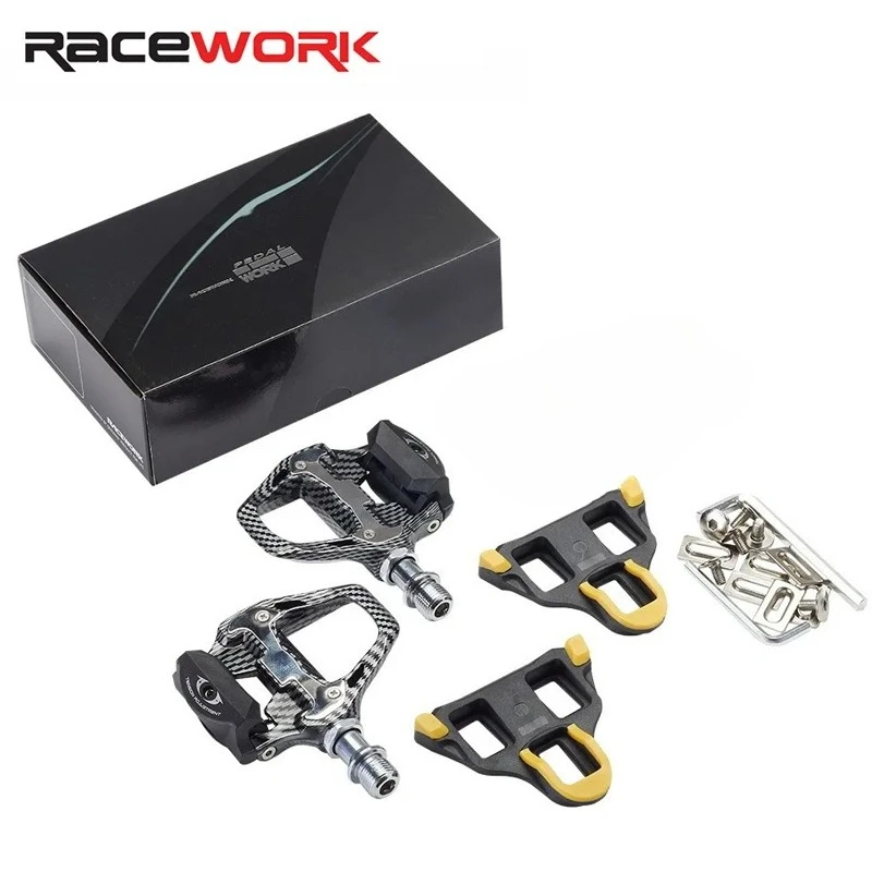 

RACEWORK road bike lock pedal bicycle pedal carbon fiber Peilin bearing self-locking lock pedal matching lock plate Bike parts