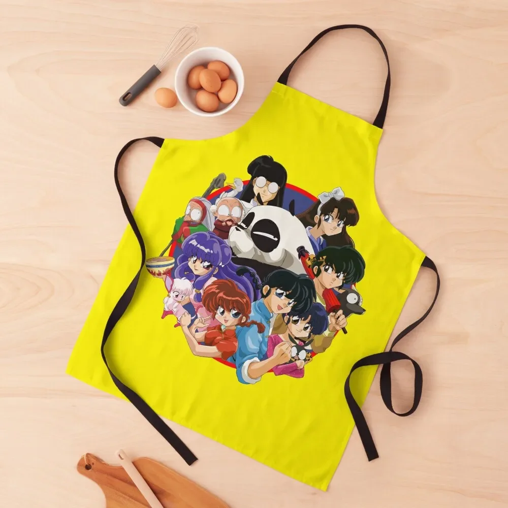 Ranma 1/2 and friends Apron for women with pocket Cooking Apron