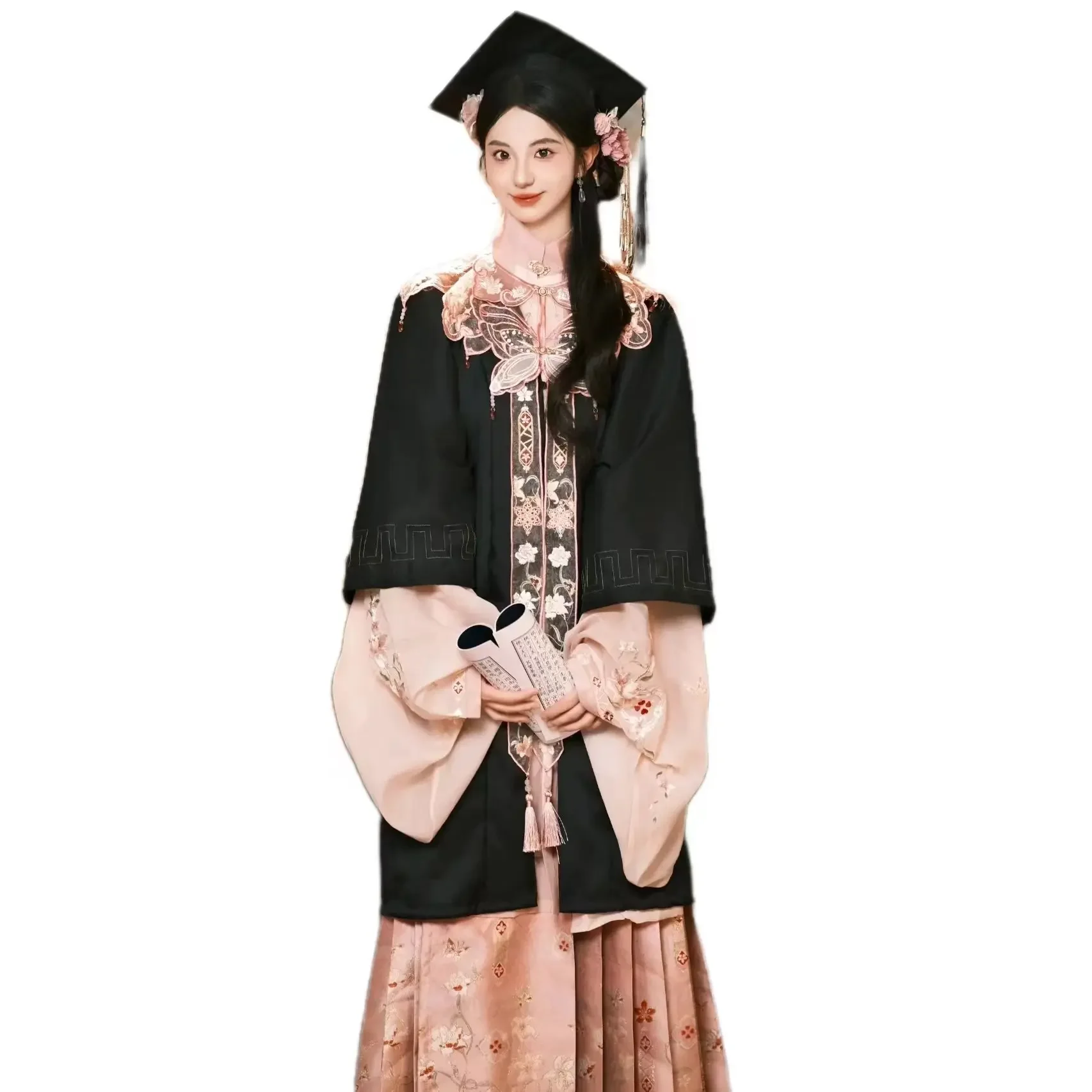 Studio New Chinese Style Guochao Ming Hanfu Horse Dress with Bachelor's Graduation Clothing