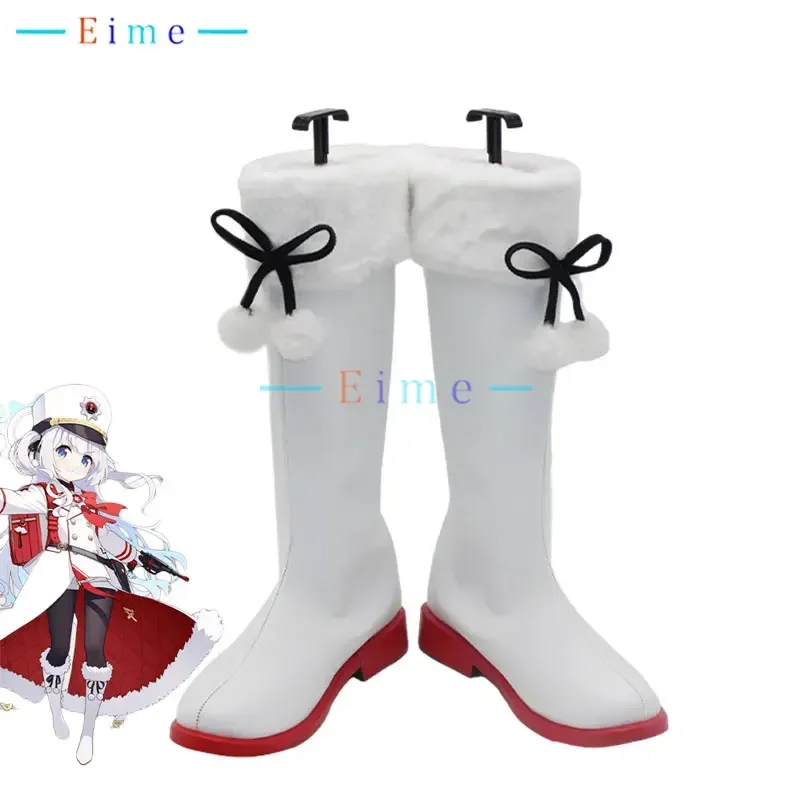 Game Blue Archive Cerino Cosplay Shoes White Boots Big Size Halloween Carnival  PU Leather Shoes Custom Made