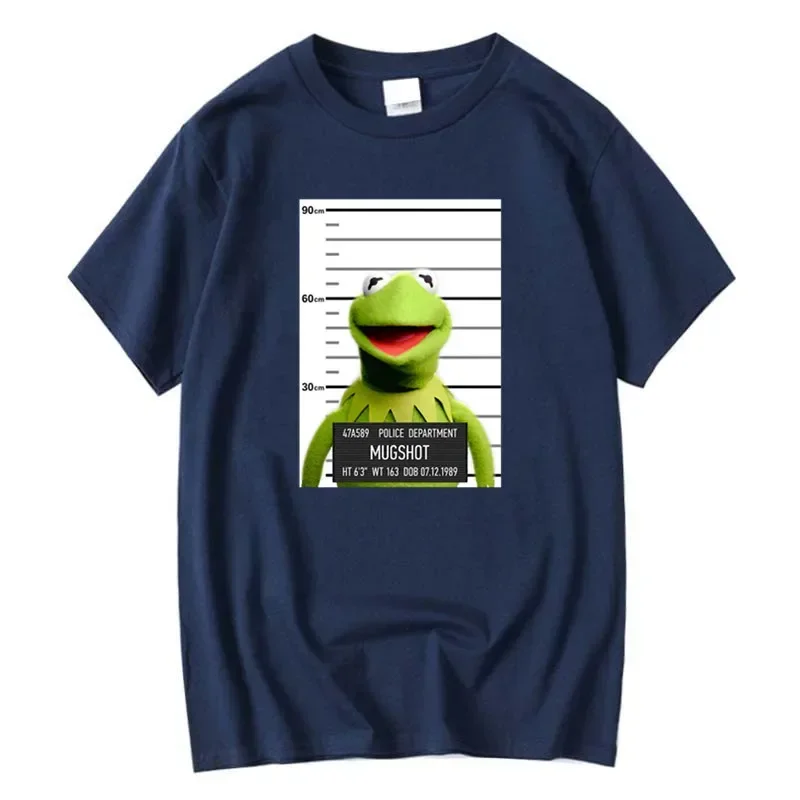 Short Sleeve Style Tops Tees Oversized Summer New T Shirts 5XL Mens Tshirts Funny Prisoner Frog kermit mugshot Washed Vintage