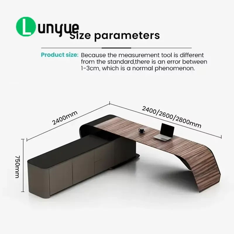 Modern Wooden Office Desk Luxury Table Executive Computer Workstation for Home Business Study Room Durable Stylish