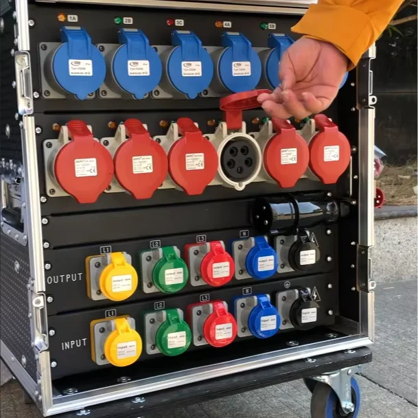 

Трехфазное 5-контактное распределительное устройство питания для сцены, профессиональный портативный распределительный блок на заказ для сценического оборудования