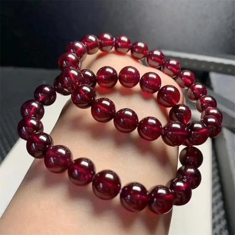 

Женский браслет ручной работы с натуральным фиолетовым гранатом, 10 мм