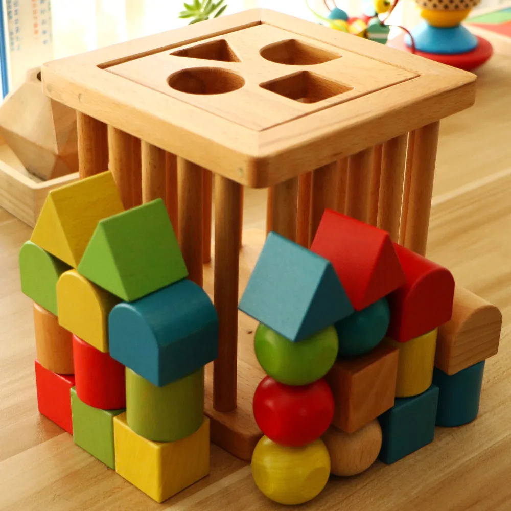 Geometric Shape Matching Intelligence Box Early Education Big Particle Building Blocks Space Thinking Baby Toys