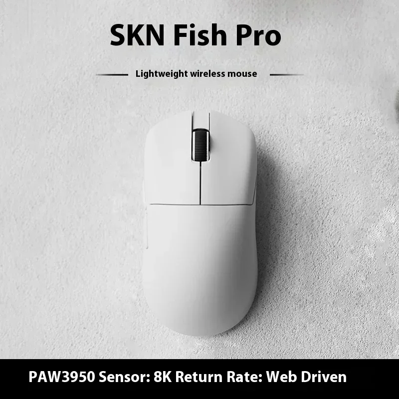 SKN YouYu Pro Mouse Wireless Three Mode PAW3950 Sensor 8K FPS Low Delay Gaming Mouse Lightweight 600mAh Gamer PC Accessories