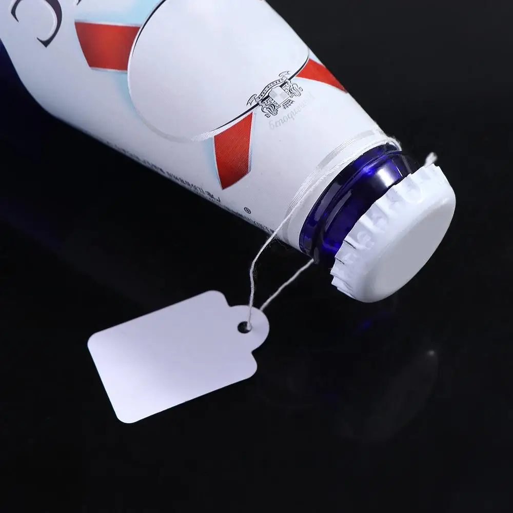 100Pcs Rectangular DIY Price Display Cards with Cotton Thread Sewing Supplies Price Tag Price Label Garment Tag Hang Tag