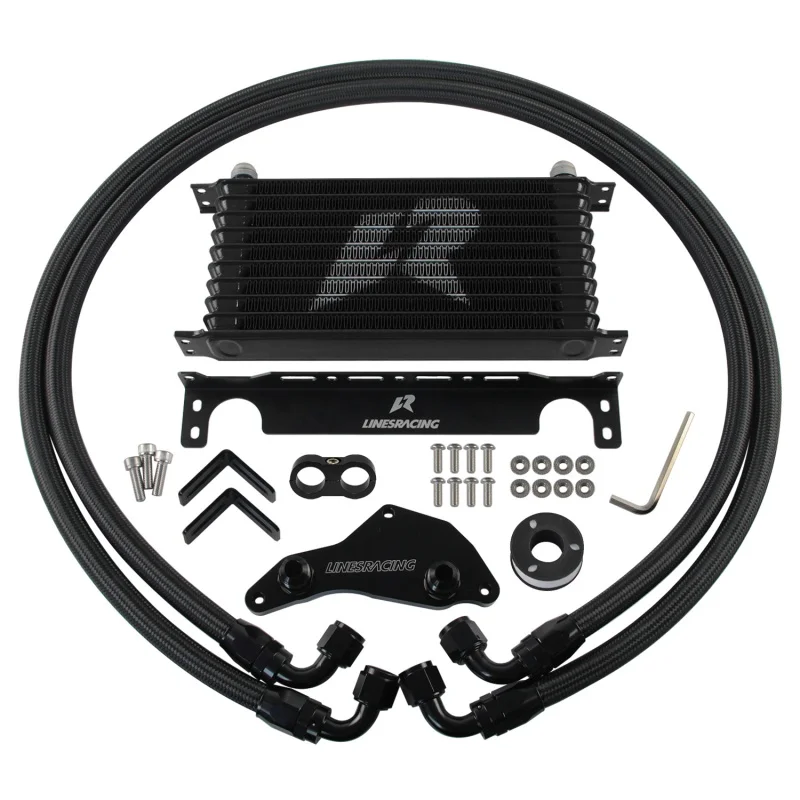 

For N54/N55 Oil Cooler Kit Aluminum AN10 10 Rows Upgrade Thermostat Adapter 135i 08-13 335xi 535i 740i E89 Z4 3.0L Blue/Black