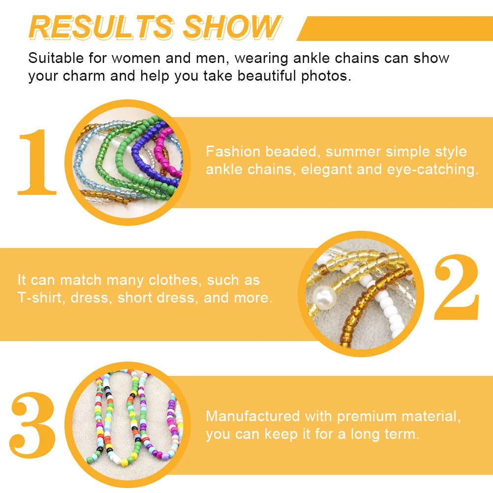 

10Pcs Ankle Bracelets for Women Bohemian Style Beaded Foot Chain Summer Beach Jewelry Party Wedding Fashion Accessory