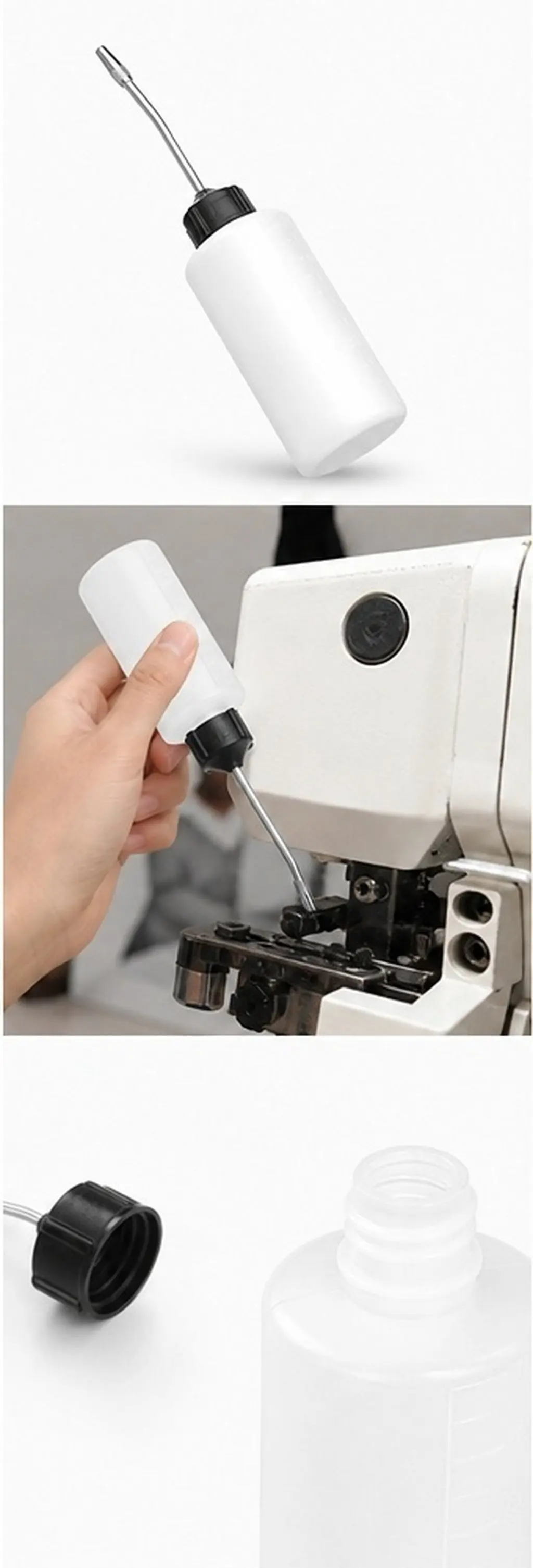 8Pcs Sewing Machine Oil Bottles Plastic Squeeze Dispenser Iron Spout Cap for Industrial Household Sewing Tool Oil Application