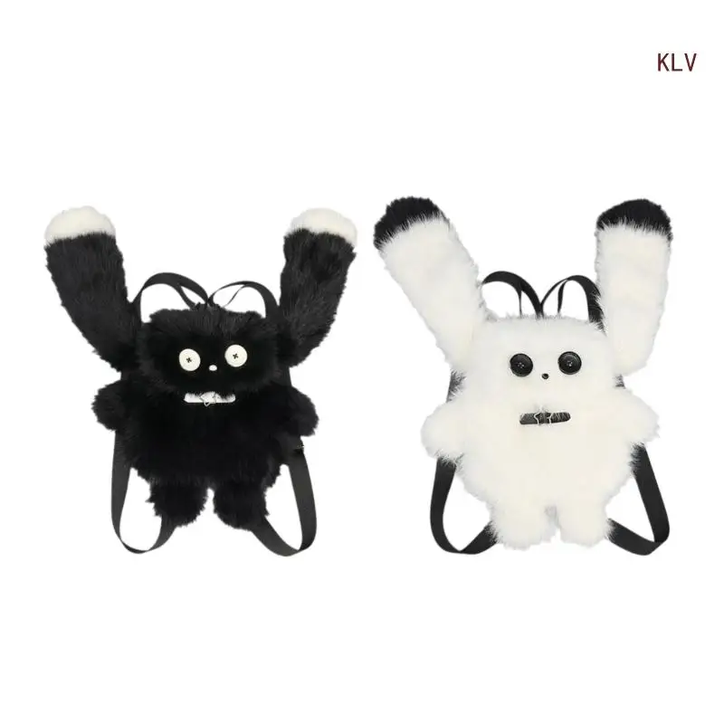Little Girls Backpacks School Handbag Phone Purse Plush Rabbits Backpacks Child School Bag for Girl Birthday Present