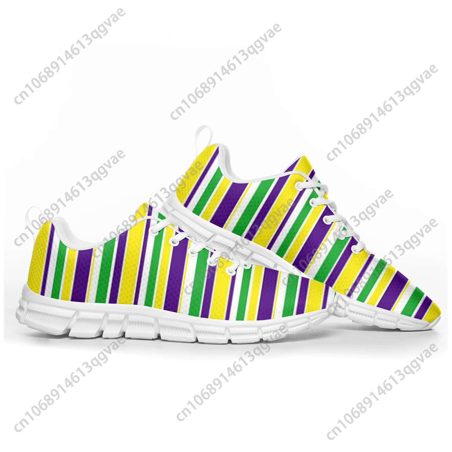 Mardi Gras Stripe Sports Shoes Mens Womens Teenager Kids Children Custom Sneakers Casual Tailor-Made Shoe High Quality Couple