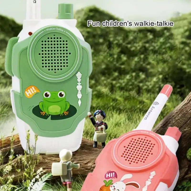 Kids Walkie Talkie Mini Phone Call Children Cartoon Talkie Walkie Long Range 2 Way Radio Interphone Boys Girls Birthday Gifts