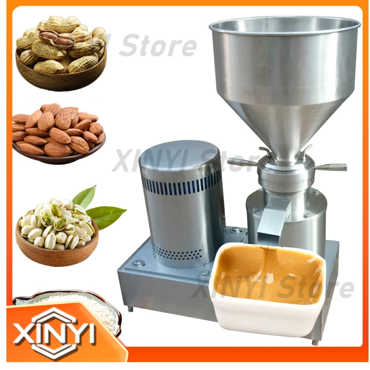 Wet Colloid Mill for Mustard Sesame Hazelnut Paste Peanut Butter Almond Butter Grinding Machine Oily Seed Crusher Machine for