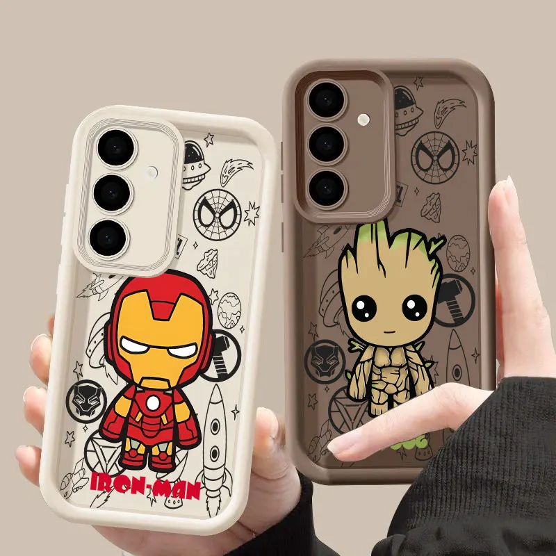 Marvel Ironman Groot S26Ultra Case For Samsung Galaxy S26 S25 S24 S22 S23 Ultra S21 Plus S20 S25 FE Camera Protection Soft Cover