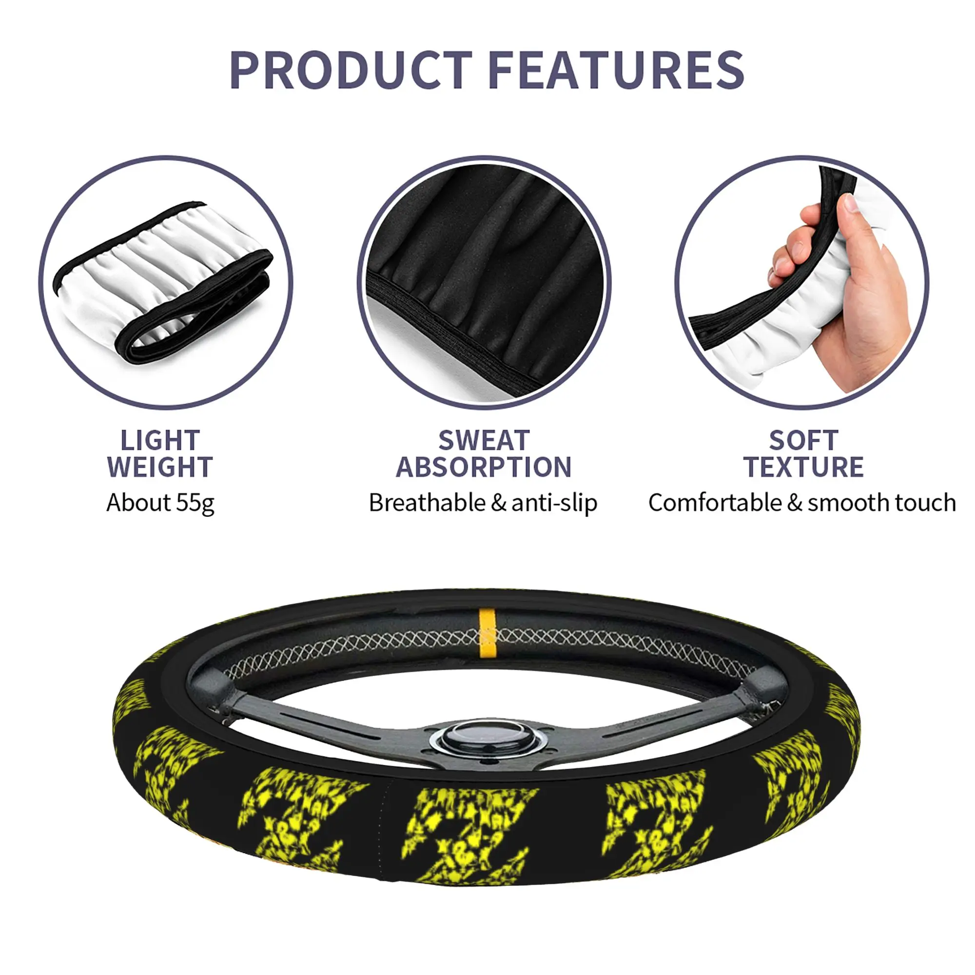 Dragon Ball  Z Car Steering Wheel Cover 38cm Universal  Auto Steering Wheel Protector Suitable Car-styling Interior Accessories - view 4