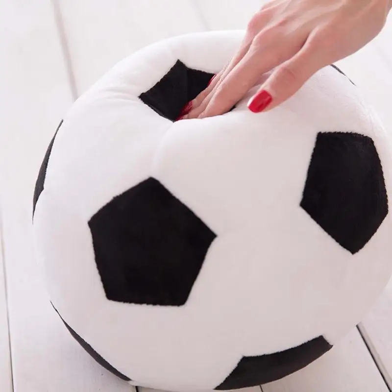 U2JC Soft Stuffed Soccer Pillow, Football Shape Stuffed Toy Soft Velvet Fabric, Great for Office or Car Decoration