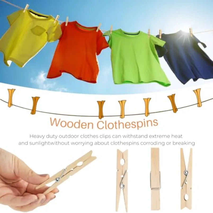 Prendedores de roupas de madeira pintural, prendedores de roupas de madeira forte, resistentes ao ar livre, para pendurar roupas, arte, artesanato, foto displa