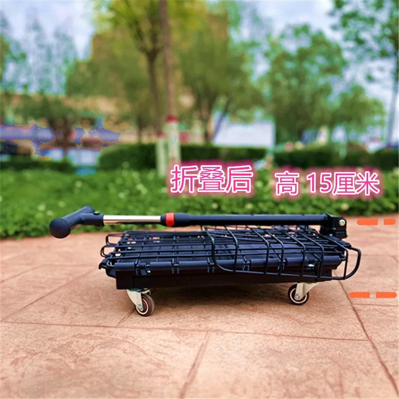 Foldable Multi‑Purpose Hand Trolley Portable Pet Cart For Grocery Courier Shopping Household Outdoor Pull Handcart