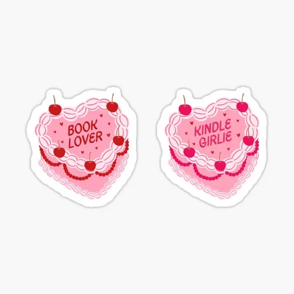 Book Lover And Kindle Girlie Pink And Re  Stickers for Bumper Room Kid Wall Decor  Car Art Anime Window Cute Background Stickers