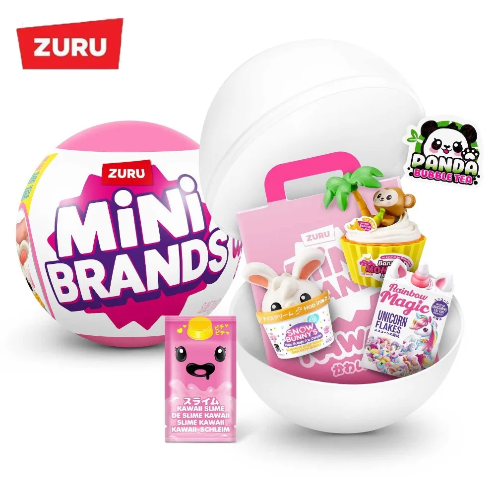 ZURU Five Times Surprise Ball Kawaii Ball Miniature Mini Figurine Cute Micro Small Stress Relief Magic BlindFigure Surprise Box