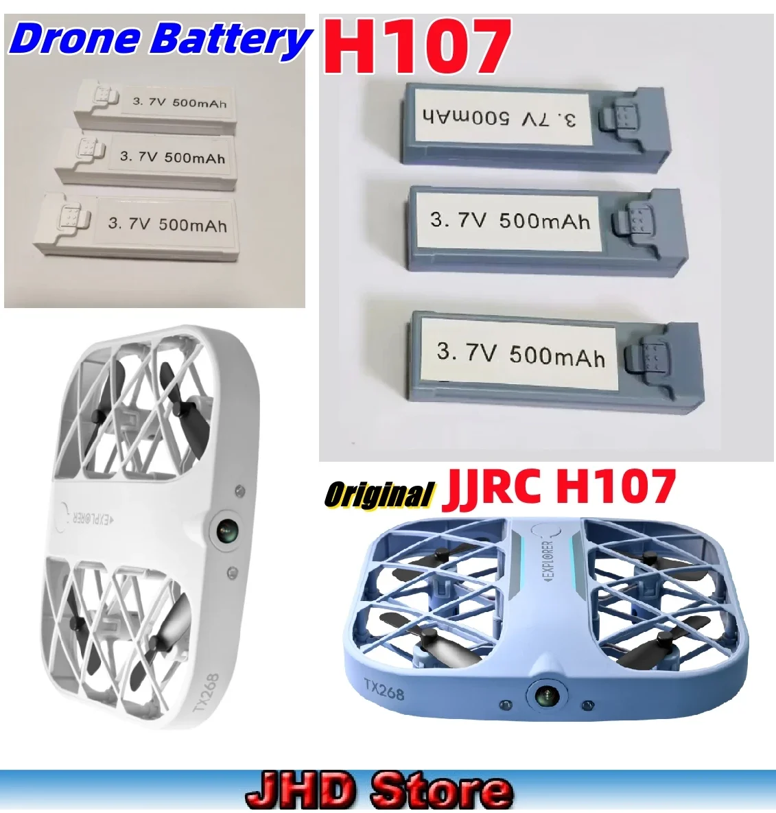 JHD JJRC H107 Battery RC Drone Original Battery 500mAh For H107 RC Drone Accessories JJRC H107 Battery