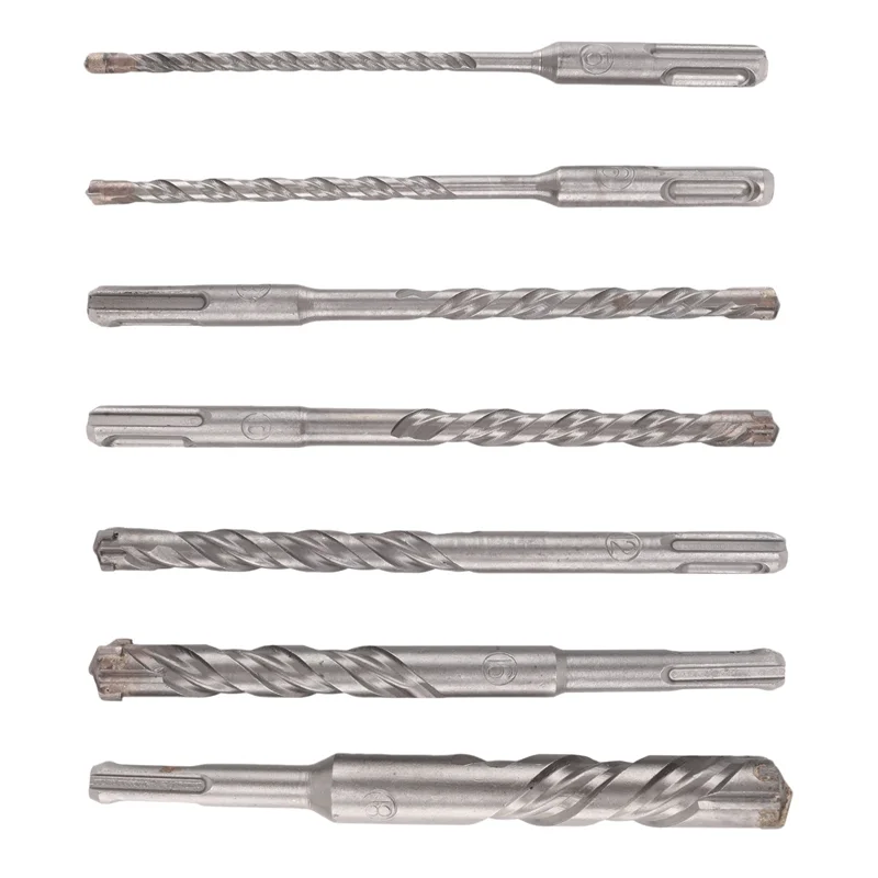 

AB47-7 Pcs SDS Plus Hammer Drill Bit Set, (4-Flute) For Concrete Brick Block Stone Masonry And Granite