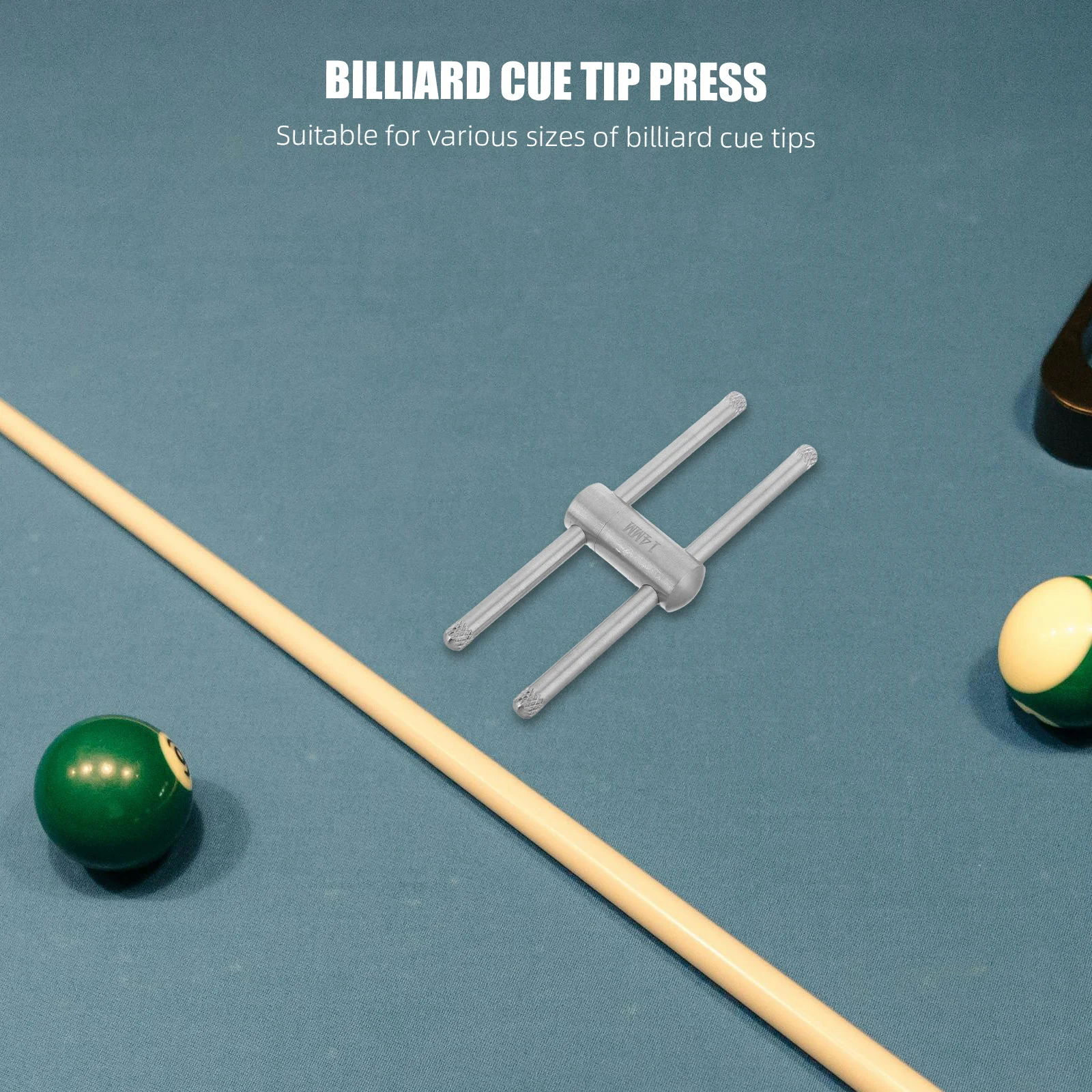 Billiard Cue Tip Press Tool Stainless Steel 14Mm Sturdy Pool Cue Repair Kit Snooker Pool Stick Accessories Tap Handle Tool