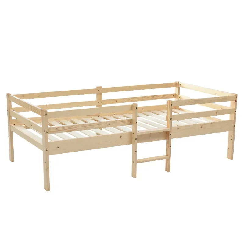 Single bed loft bed home, human storage Nordic wind room seismic