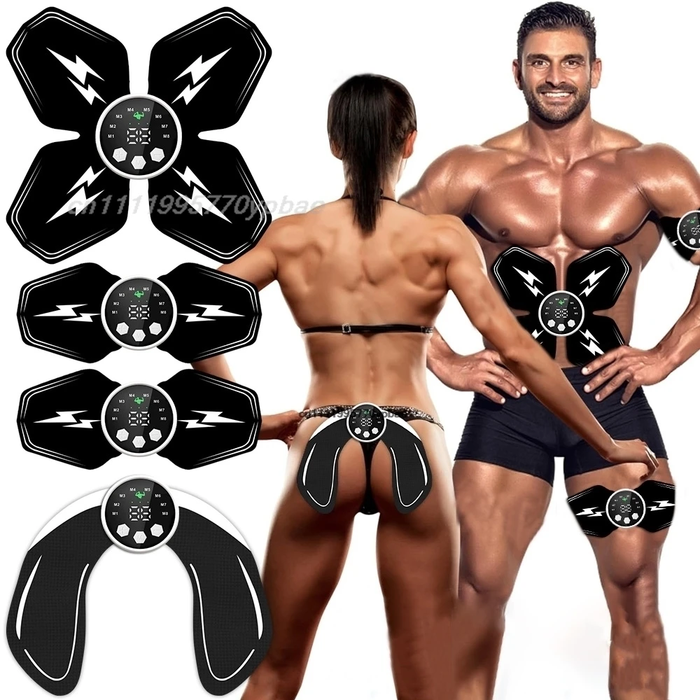 EMS Muscle Stimulator Abs Trainer Body Shaping Belt - Fat Burning & Muscle Building Fitness Gear for Men Women