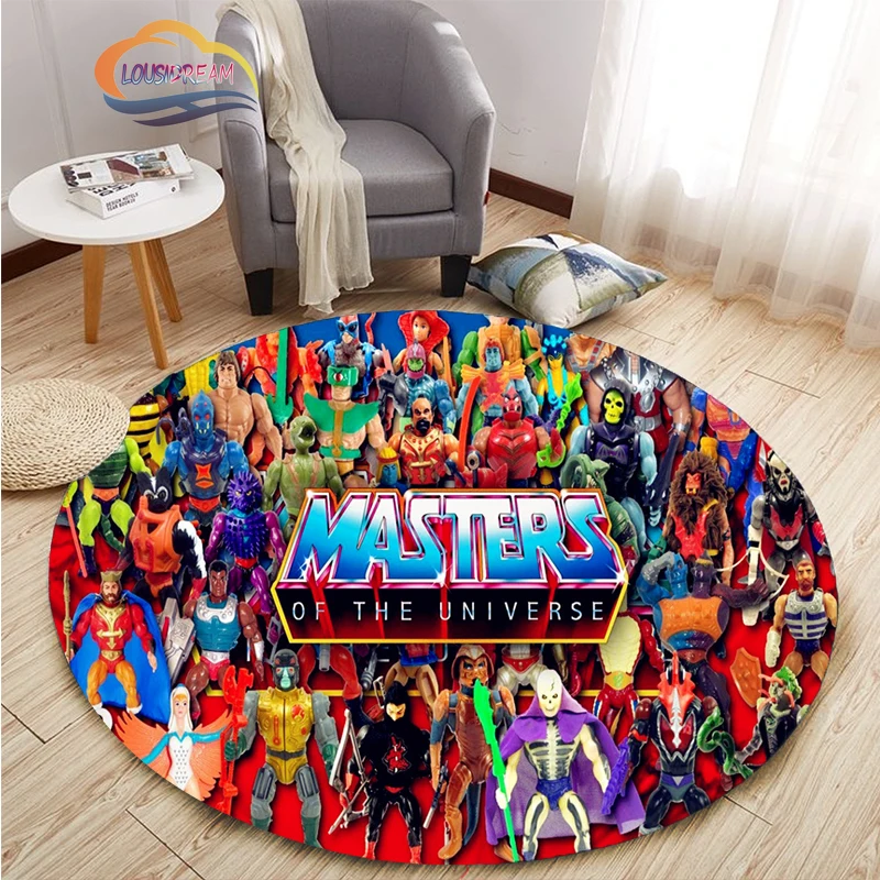 Adventure animation Masters of the Universe Round Carpet and rug Cartoon He-Man pattern Home Decor Anti-slip Mat Yoga